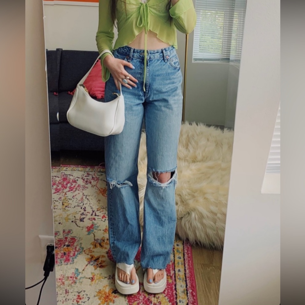 ZARA high rise wide leg jeans